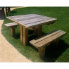 Table pique nique carré en bois de pin Access