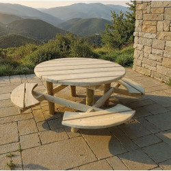 Table pique nique ronde Groseille