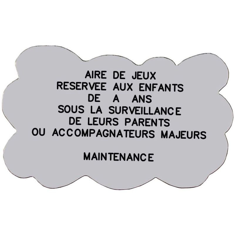 Panneau affichage de sécurité réglementaire pour aire de jeux