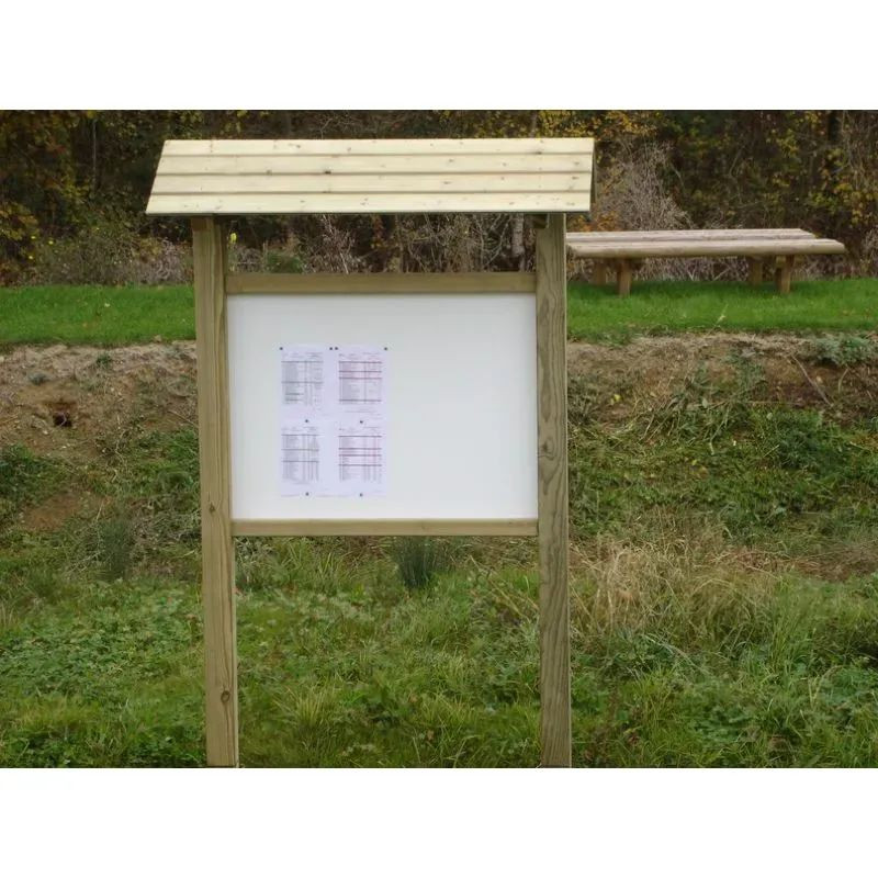 Panneau d'affichage extérieur Turin en bois avec toit