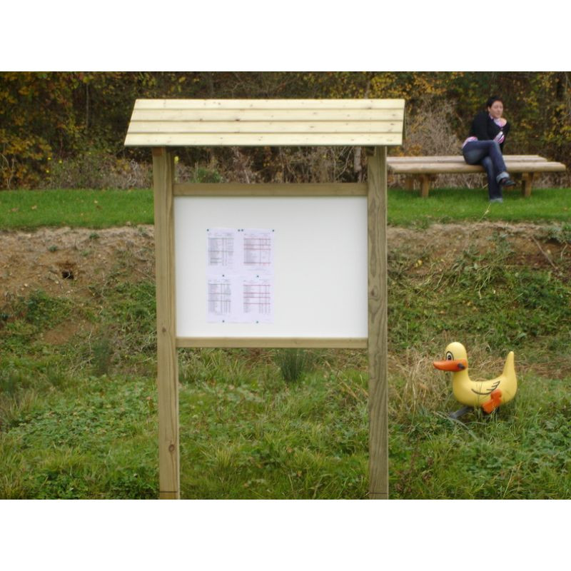 Panneau d'affichage extérieur Turin en bois avec toit