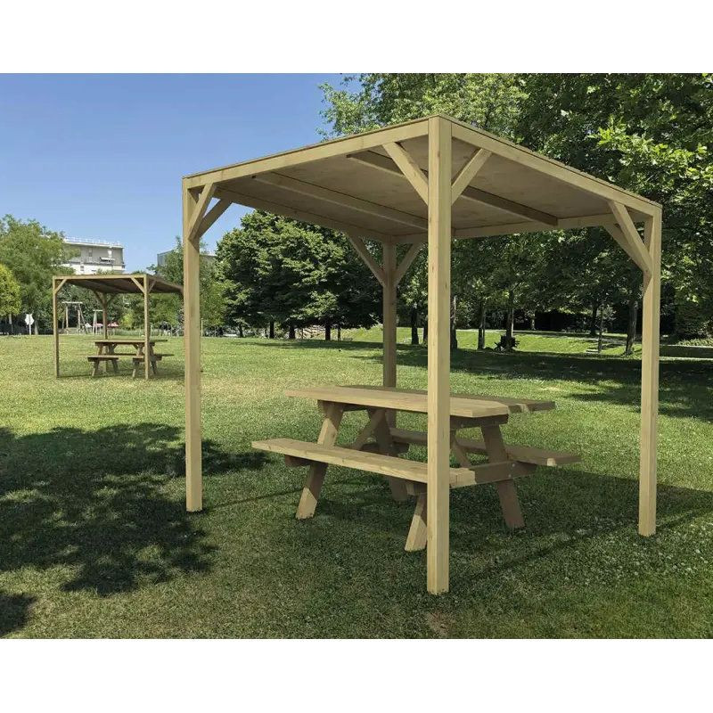Pergola Turin en bois avec toit plat