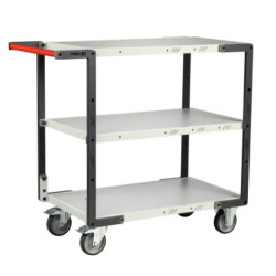 Servante 2 ou 3 plateaux - 250 kg - Poignée de poussée horizontale