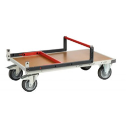 Chariot à dossier repliable et plateau en bois médium  400 kg