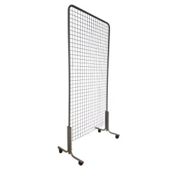 Grille d'exposition avec pieds rotatifs, coudés, roulettes - Lot de 3