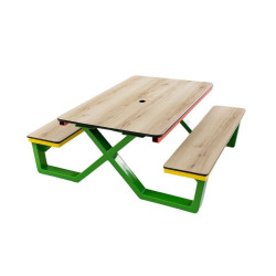 Table pique nique enfants sans entretien en stratifié HPL - Bambino