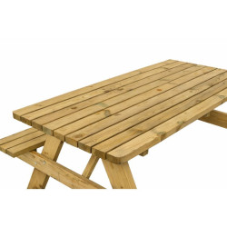 Table pique nique avec angles arrondies en pin épaisseur 45 mm