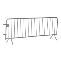 Barrière de police 2m ou 2.50m en acier galvanisé - Lot de 5
