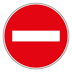 Panneau sens interdit à tout véhicule BK1 temporaire