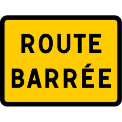 Panneau temporaire route barrée KC1 21P