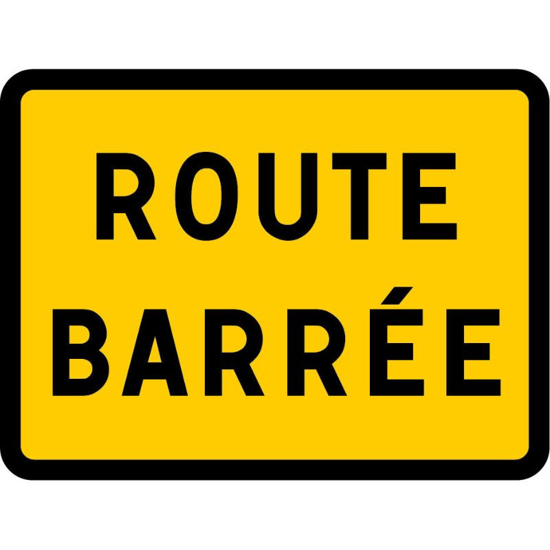 Panneau temporaire route barrée KC1 21P