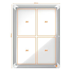 Vitrine murale d'intérieur avec porte battante - Nobo premium