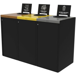 Station de tri sélectif alimentaire 3 poubelles - Alitri