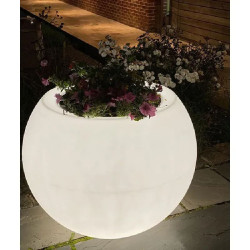 Jardinière lumineuse boule plastique Delight