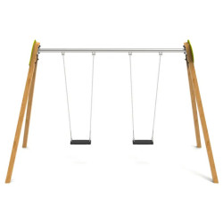 Balançoire en bois Yedra - 2 sièges plats