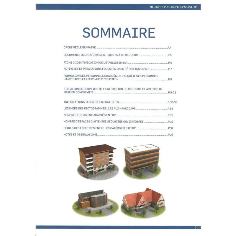 Registre public d'accessibilité format A4 - 32 pages