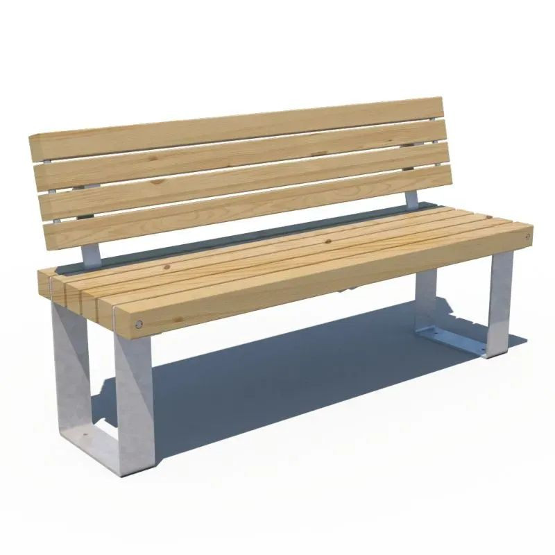 Banc de ville en pin et en acier - Rustik