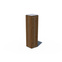 Borne urbain en acier et en bois - Rustik