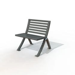 Chaise d'extérieur en acier Bordeaux - Mobillier urbain