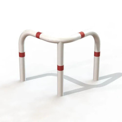 Arceau de sécurité d'angle 3 pieds blanc bande rouge