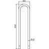 Epingle inox en U de protection ou appui vélo Schake largeur 30 cm