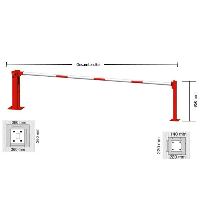 Barrière levante à vérin pneumatique