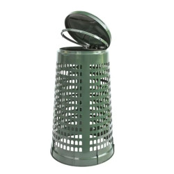 Corbeille en plastique recyclé avec couvercle couleur Vigipirate