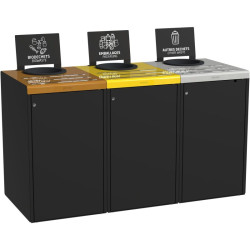 Station de tri sélectif alimentaire 3 poubelles - Alitri