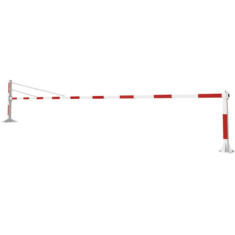 Barrière de route tournante XL  blanche et rouge