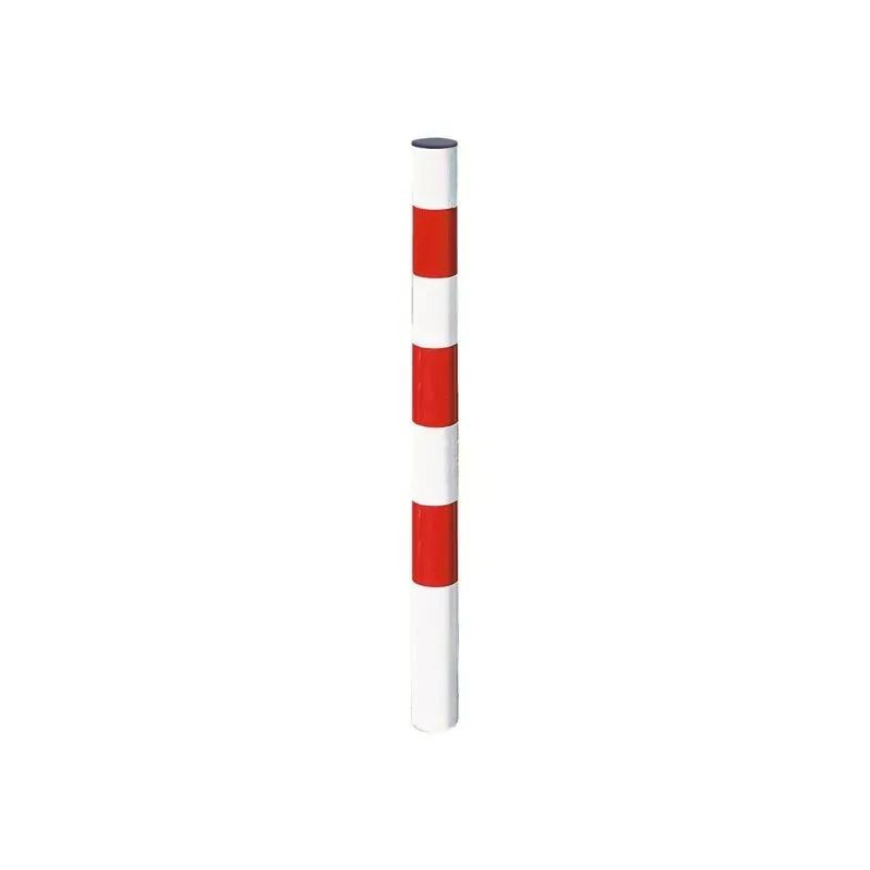 Potelet rabattable ou fixe blanc et rouge Pompier Procity