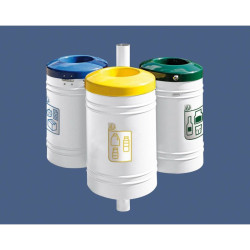 Poubelle de ville 40 litres fixée sur poteau couleur au choix
