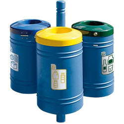 Poubelle de ville 40 litres fixée sur poteau couleur au choix