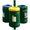 Poubelle de ville 40 litres fixée sur poteau couleur au choix