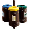 Poubelle de ville 40 litres fixée sur poteau couleur au choix