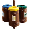 Poubelle de ville 40 litres fixée sur poteau couleur au choix