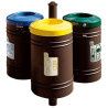Poubelle de ville 40 litres fixée sur poteau couleur au choix