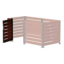 Porte cache conteneur modulable en stratifié compact acajou ou chêne