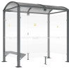 Banc ajustable en hauteur pour abri fumeur