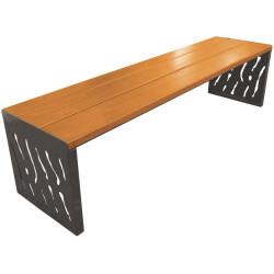 Banquette urbaine bicolore en bois et métal couleurs au choix