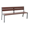 Banc ou fauteuil assise 5 lames plastique recyclé et structure acier