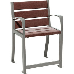 Fauteuil spécial sénior en plastique recyclé et acier Silaos