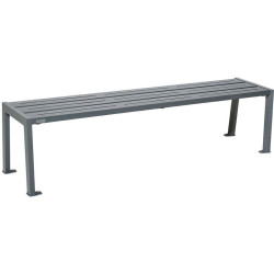 Banc public sans dossier avec assise en acier 3 lames