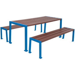 Table de pique-nique Silaos acier et plastique recyclé