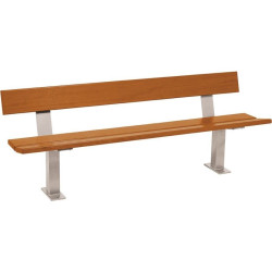 Banc en bois exotique et acier Pagode