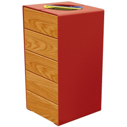 Corbeille Kub tri séléctif 60 litres tout acier ou en bois