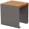 Banc sans dossier en acier et assise en bois couleur au choix