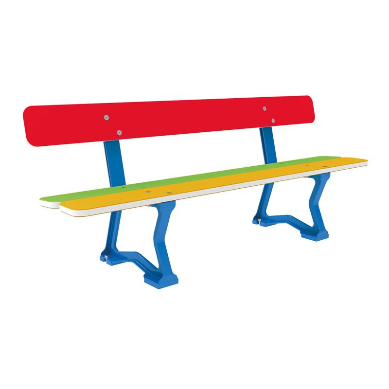 Assise d'éxtérieur pour enfants en PEHD multicolore Mora