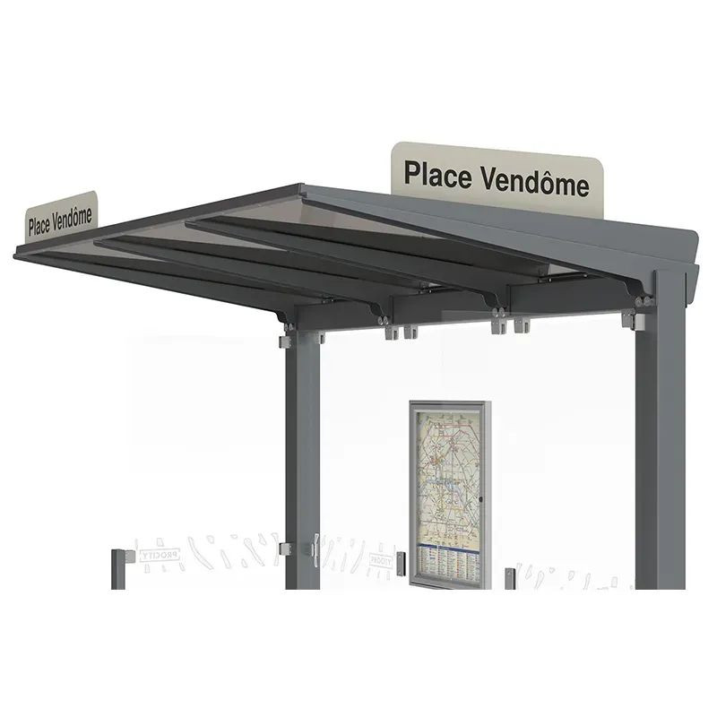 Plaque latérale imprimée pour station de bus Conviviale