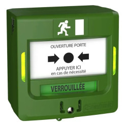 Déclencheur manuel vert ouverture de porte