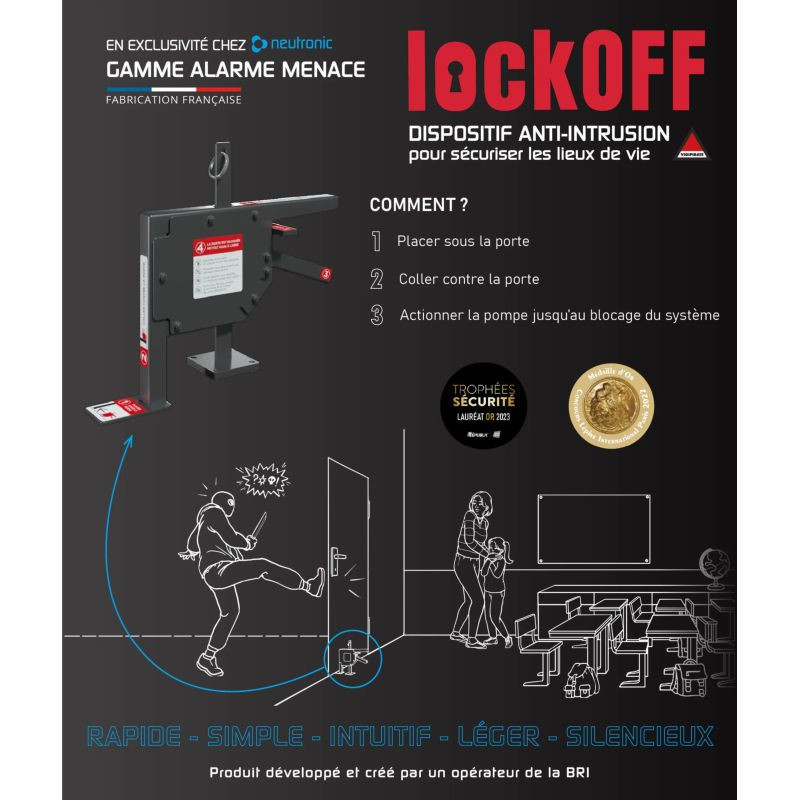 Neutronic LOCKOFF - Bloqueur de porte anti-intrusion pour PPMS